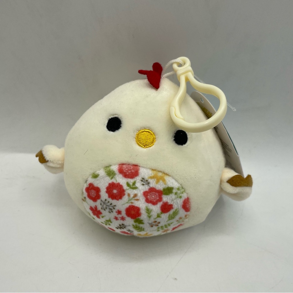 Squishmallow Charity Chick Bird Keychain Backpack 3" Clip Spring Flowers Easter